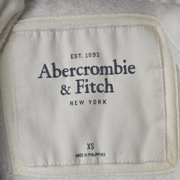 VTG 90s Y2K Abercrombie & Fitch Hoodie Sweatshirt XS Chenille Letters Spell OutA - Picture 7 of 16